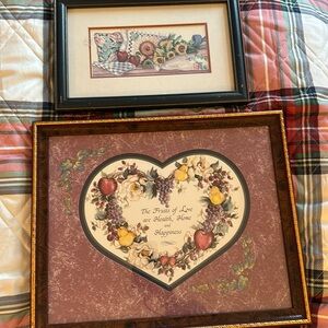 Vintage home decor pictures fruit country cottage core wall art